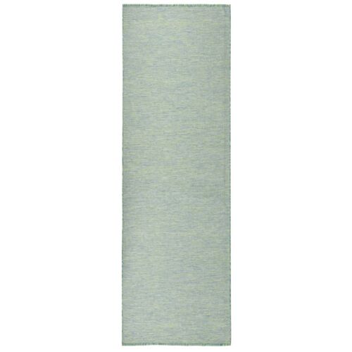 Vidaxl Tapis À Tissage Plat D'extérieur 80x250 Cm Turquoise