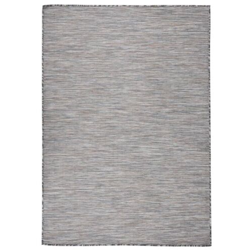 Vidaxl Tapis À Tissage Plat D'extérieur 140x200 Cm Marron Et Noir