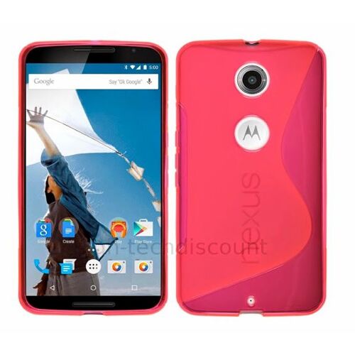 Housse etui coque pochette silicone gel fine pour Google Motorola Nexus 6 + film ecran - ROSE