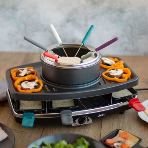 Livoo DOC233 - Raclette/gril/fondue - 1.6 litres - 1.1 kWatt - noir