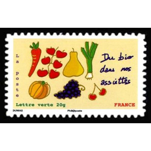 Timbre France 2014 Oblitéré - Du Bio Dans Nos Assiettes - Yt Adhésif - N° 967