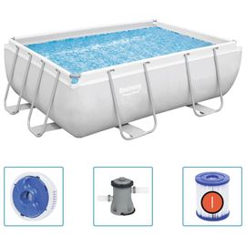 Bestway Ensemble de piscine Power Steel Rectangulaire 282x196x84 cm