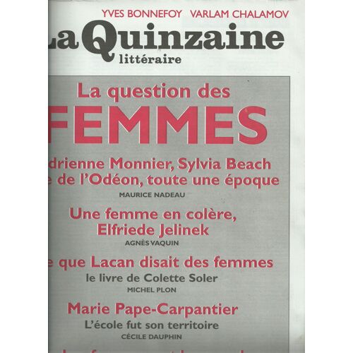 La Quinzaine Littéraire 863 La Question Des Femmes