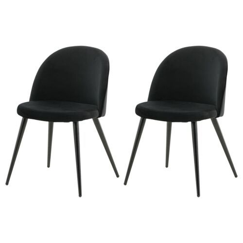 Venture Home Chaises De Salle À Manger 2 Pcs Velvet Velours Noir