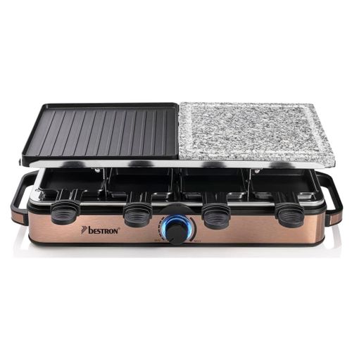 Bestron Copper Collection ARG1200CO - Raclette/grill/plaque chauffante/pierrade - 1.4 kWatt - cuivre