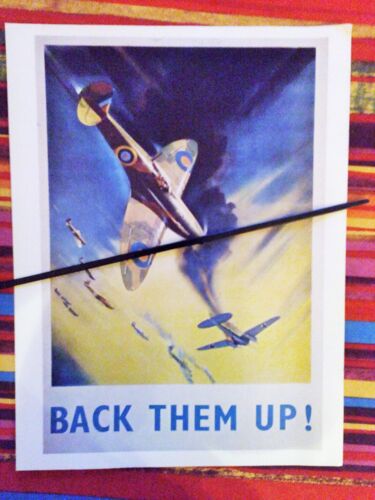 Affiche Britannique (Anglaise) (Guerre 39 45) Demandant Le Soutien De La Population Londonienne Aux Pilotes De La Raf : "Soutenez Les !" (Back Them Up !) (Fac-Similé)
