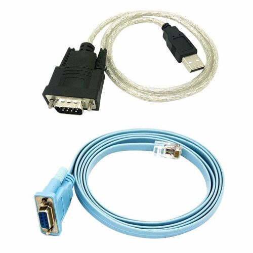 Câble réseau série RJ45 vers DB9 et RS232 vers USB (2 en 1), adaptateur Ethernet CAT5, câble de Console LAN