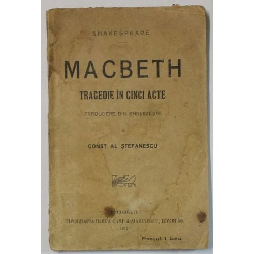 William Shakespeare - Macbeth (Édition Roumaine, 1912)
