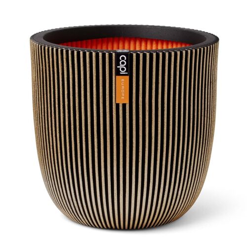 Capi Jardinière Groove 43x41 Cm Noir Et Doré