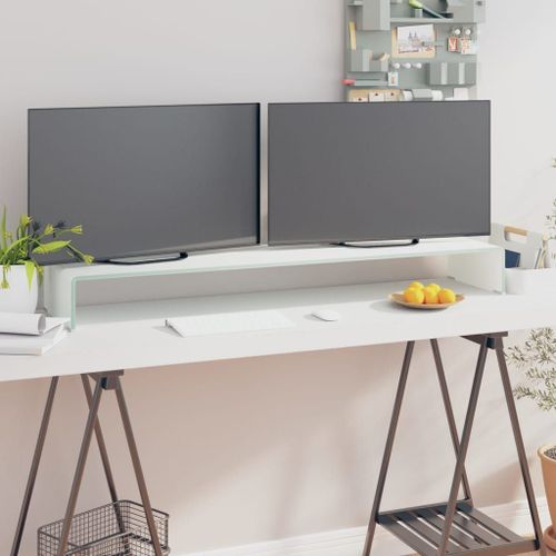 Prolenta Premium - Meuble Tv/Support Pour Moniteur 120x30x13 Cm Verre Vert