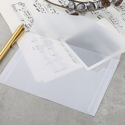 Enveloppes En Papier Parchemin Blanc Blanc Translucide, Pour Cartes Postales, Invitations, Couverture, 50 Pièces