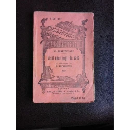 William Shakespeare - Visul Unei Nopti De Vara (A Midsummer Night's Dream - Édition Roumaine, 1929)
