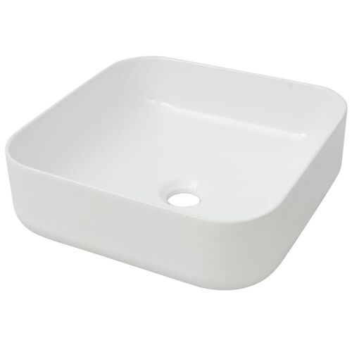 Lavabo carré Céramique Blanc 38x38x13,5 cm