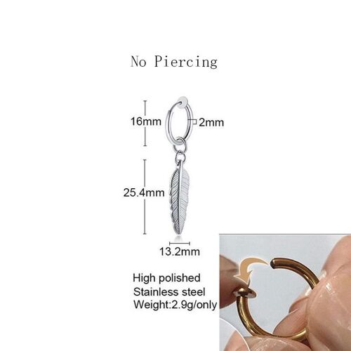 Boucles D'oreilles En Forme De Petit Arbre Pour Homme, Bijoux À Charnière En Acier Inoxydable