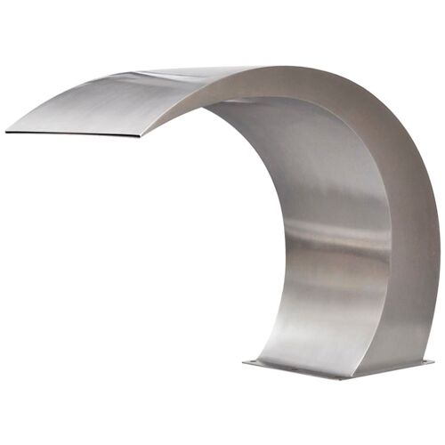 Fontaine de Jardin en Acier Inoxydable avec Bassin et Bec de Flux Ajustable 45x30x60 cm
