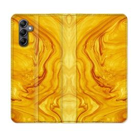 Housse Cuir Portefeuille Pour Samsung Galaxy S24 Plus Texture Marbre Jaune