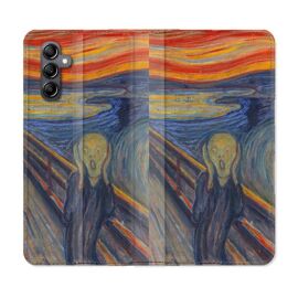 Housse Cuir Portefeuille Pour Samsung Galaxy S24 Plus Peinture Le Cri
