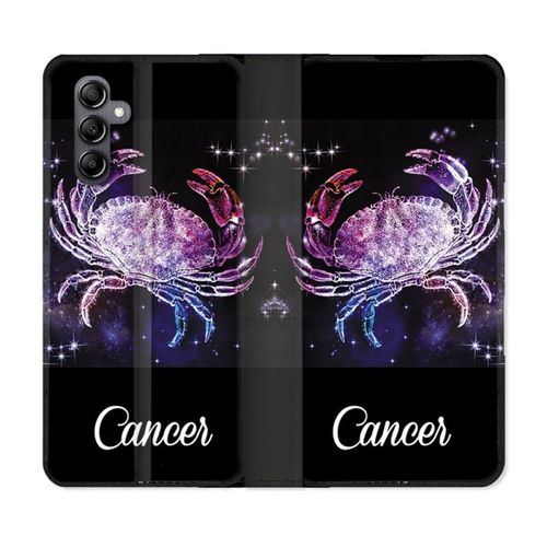 Housse Cuir Portefeuille Pour Samsung Galaxy S24 Signe Zodiaque 2 Cancer