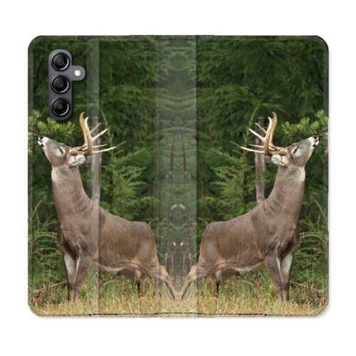 Housse Cuir Portefeuille Pour Samsung Galaxy A05s Chasse Cerf