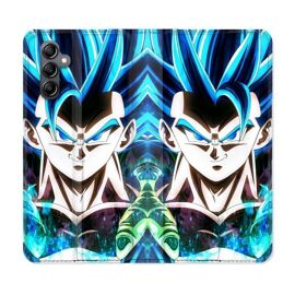 Housse Cuir Portefeuille Pour Samsung Galaxy S24 Plus Manga Dragon Ball Gogeta Visage