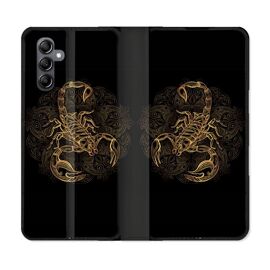 Housse Cuir Portefeuille Pour Samsung Galaxy S24 Plus Animal Scorpion Fresque