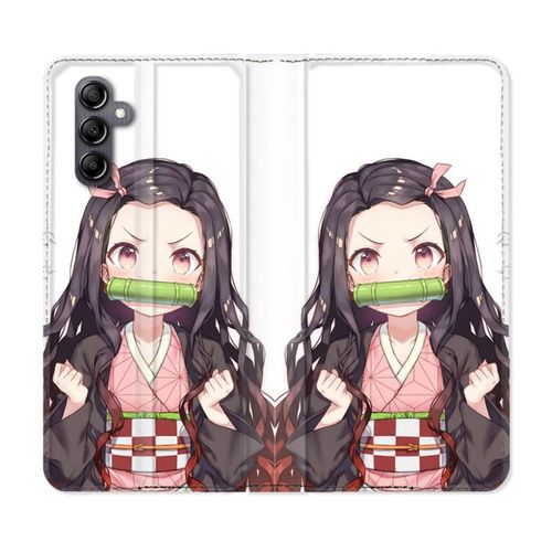 Housse Cuir Portefeuille Pour Samsung Galaxy S24 Manga Demon Slayer Nezuko