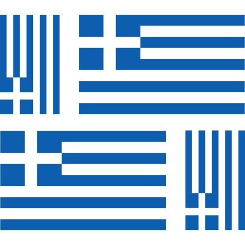 4 X Autocollant Sticker Voiture Moto Valise Pc Portable Drapeau Grece Grec