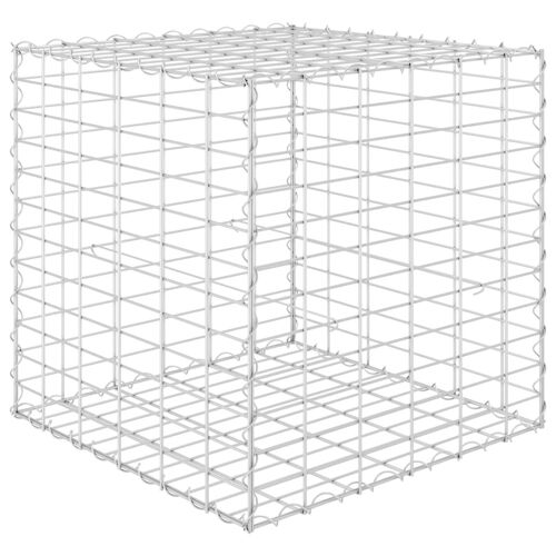 Vidaxl Lit Surélevé Cube À Gabion Fil D'acier 60x60x60 Cm
