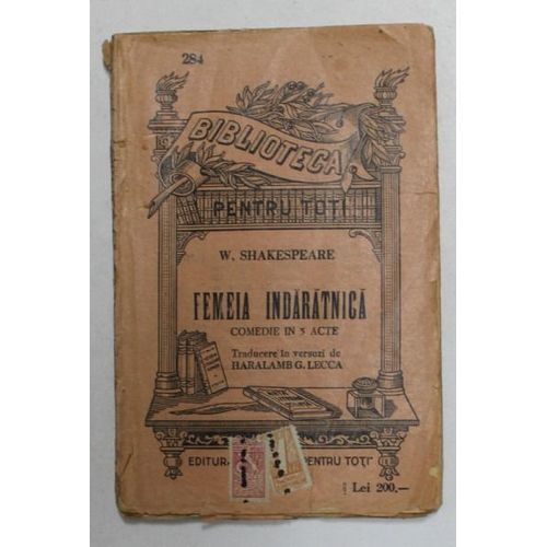 William Shakespeare - Femeea Indaratnica (Édition Roumaine, 1907)