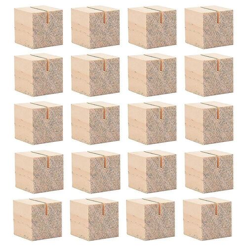 20pcs Porte-carte de nom en bois Table en bois Nombre de supports Porte-cartes en bois massif Porte-cartes de place compatibles avec Name Tag-LN