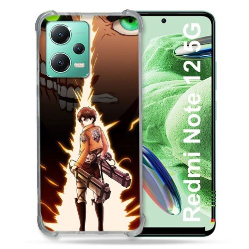 Coque Renforcée Pour Xiaomi Redmi Note 12 5g Manga Attaque Titans Eren Eclair