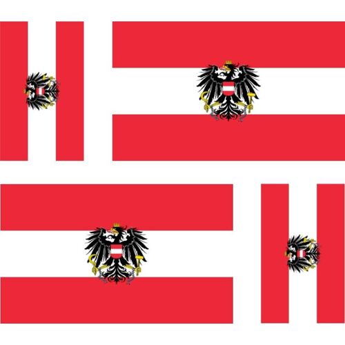 4 X Autocollant Sticker Voiture Moto Valise Pc Portable Drapeau Autriche Aigle A