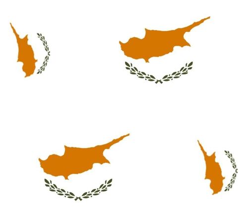 4 X Autocollant Sticker Voiture Moto Valise Pc Portable Drapeau Chypre Chypriote