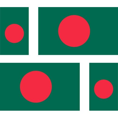 4 X Autocollant Sticker Voiture Moto Valise Pc Portable Drapeau Bangladesh Bangl