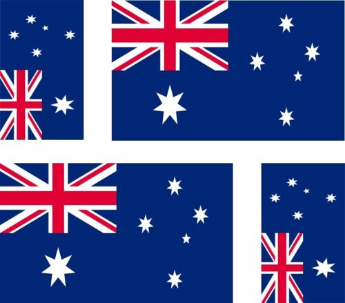 4 X Autocollant Sticker Voiture Moto Valise Pc Portable Drapeau Australie Austra