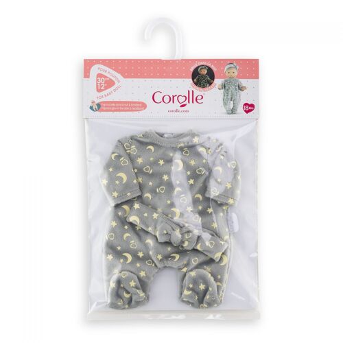 Mes Vêtements De Poupons Corolle Bb30 Pyjama Brille Dans La Nuit + Bandeau