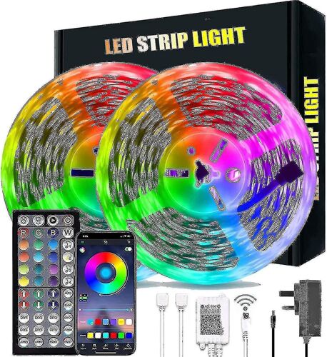 20m Led Lights Bluetooth Rgb Lights Led Tape Lights Avec 44 Touches Remote Music Sync Color Changing Led Mood Strip Light Pour Chambre, Chambre, Noël D