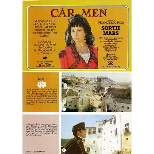 Carmen, Synopsis Dépliant, De Francesco Rosi, Avec Julia Migenes, Plácido Domingo, Ruggero Raimondi