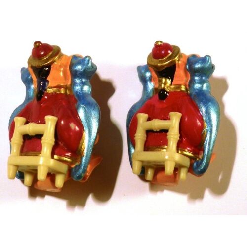 Figurines Kinder - Les Castors Chinois (2000) - "Siam Wa" Lot De 2 (Variante De Couleurs)