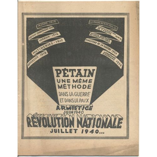 L'espoir Français. Pétain, Une Même Méthode Dans La Guerre Et Dans La Paix