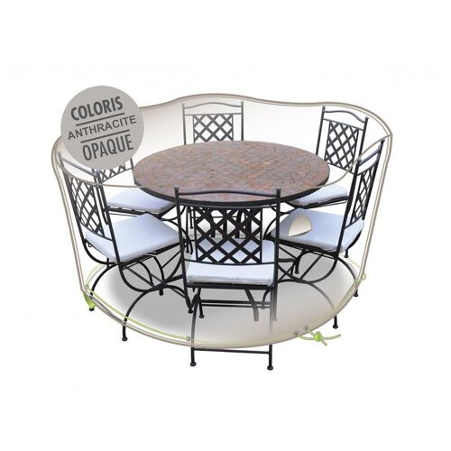 Housse De Protection Cover Air Pour Table Ronde + 6 Chaises - Ø 160 X 70 Cm
