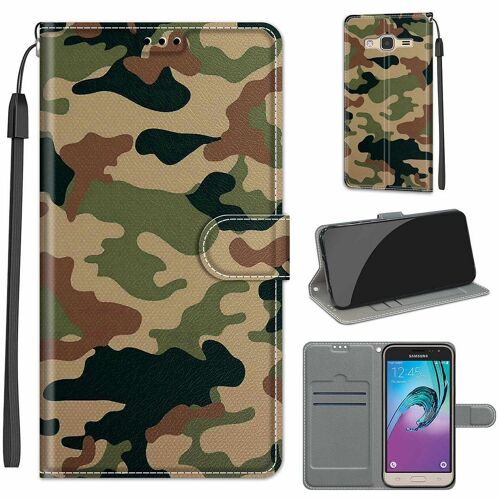 Galaxy J3 / J3 2016 Coque, Saturcase Beau Pu Cuir Magnétique Flip Portefeuille Support Porte-Carte Dragonne Protecteur Coque Housse Étui Pour Samsung Galaxy J3 / J3 2016 (Dy-1)