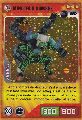 Carte Invizimals - Nouvelle Alliance - Minotaur Sombre - N°044 - Argent - Rare -