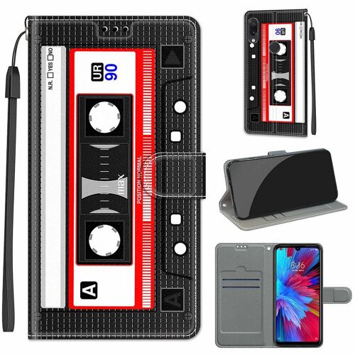 Xiaomi Redmi Note 7 Coque, Saturcase Beau Pu Cuir Magnétique Flip Portefeuille Support Porte-Carte Dragonne Protecteur Coque Housse Étui Pour Xiaomi Redmi Note 7 (Dy-11)