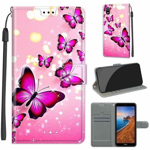 Xiaomi Redmi 7a Coque, Saturcase Beau Pu Cuir Magnétique Flip Portefeuille Support Porte-Carte Dragonne Protecteur Coque Housse Étui Pour Xiaomi Redmi 7a (Dy-6)