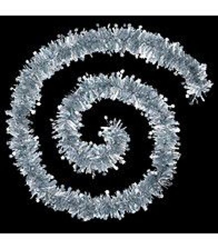 Guirlande de Noël large 10 cm avec étoiles Laser Argent Longueur 2 mètres