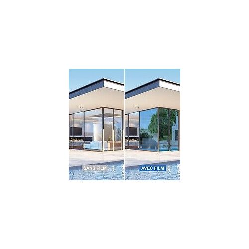 Dimexact Film Anti Chaleur Solaire Pour Vitre Inférieure À 1,2 M², Bleu, 68% De Rejet Solaire, De L : 1.52 M X H : 0.5 M, En Rouleau