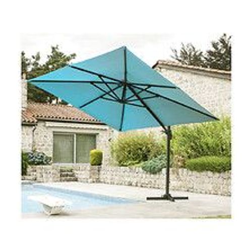Sunking - Parasol Déporté 3x3m - Bleu Canard