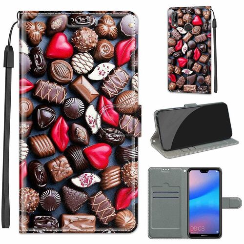 Huawei P20 Lite Coque, Saturcase Beau Pu Cuir Magnétique Flip Portefeuille Support Porte-Carte Dragonne Protecteur Coque Housse Étui Pour Huawei P20 Lite (Dy-9)