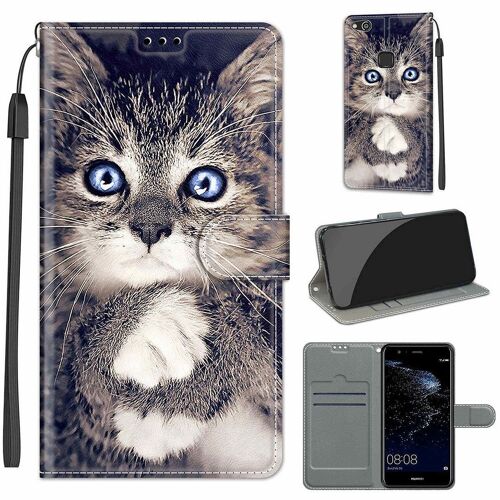 Huawei P10 Lite Coque, Saturcase Beau Pu Cuir Magnétique Flip Portefeuille Support Porte-Carte Dragonne Protecteur Coque Housse Étui Pour Huawei P10 Lite (Dy-5)